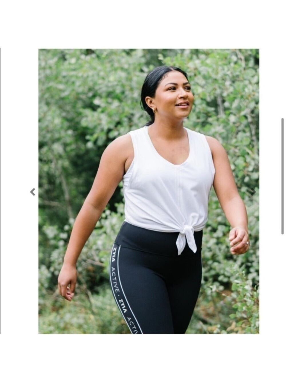 ZYIA White Tank Tie Front Tee